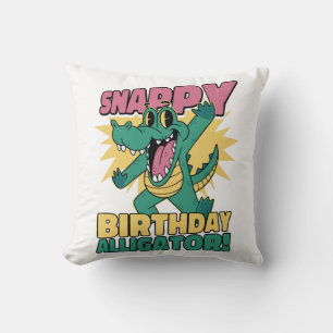 Funny Alligator Lover and Birthday Crocodile Gator Cushion