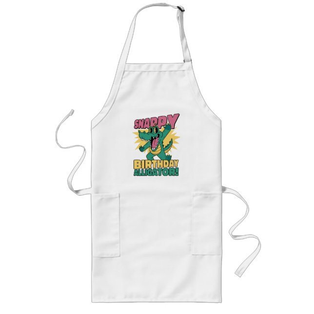 Funny Alligator Lover and Birthday Crocodile Gator Long Apron (Front)