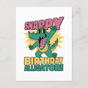 Funny Alligator Lover and Birthday Crocodile Gator Postcard