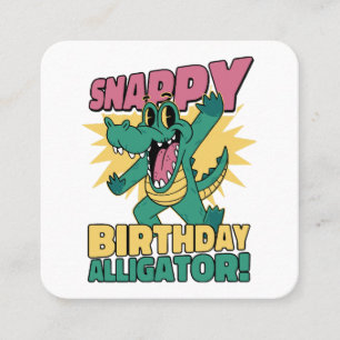 Funny Alligator Lover and Birthday Crocodile Gator Square Business Card