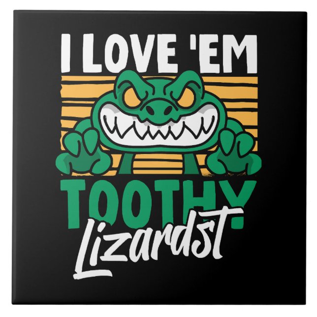 Funny Alligator Lover and Zookeeper Crocodile Ceramic Tile (Front)