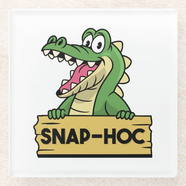 Funny Alligator Lover and Zookeeper Crocodile Glass Coaster (Front)