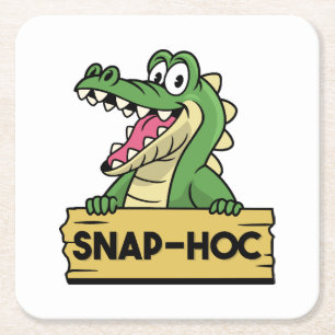 Funny Alligator Lover and Zookeeper Crocodile Square Paper Coaster