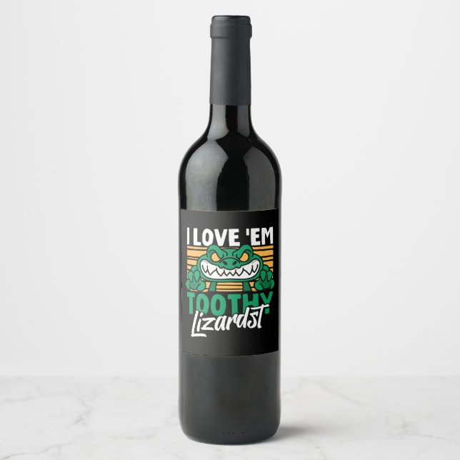 Funny Alligator Lover and Zookeeper Crocodile Wine Label (Front)
