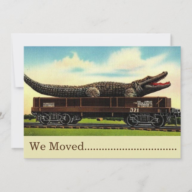 Funny Alligator Move - New Home Card (Front)