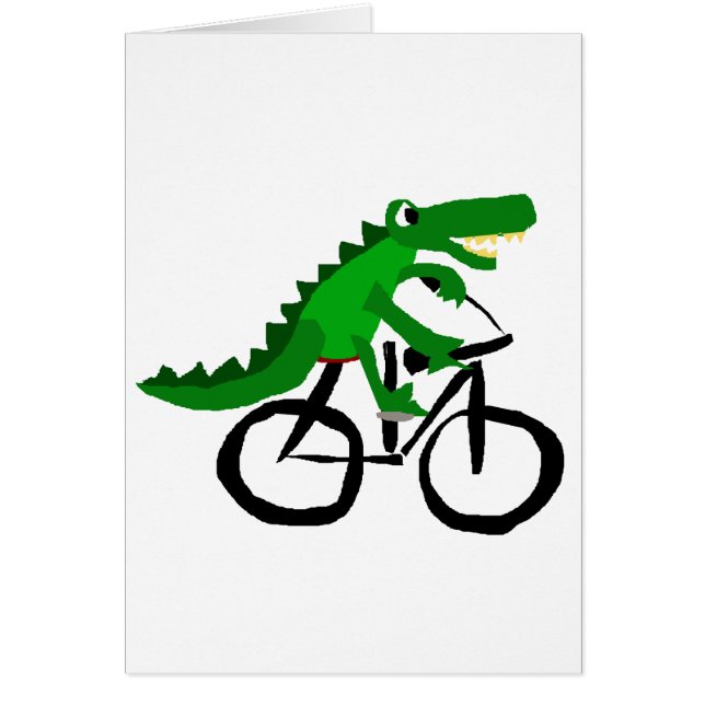 Funny Alligator Riding Bicycle (Front)