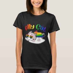 Funny Ally Cat Purride Lgbtq Gay Pride Month Women T-Shirt