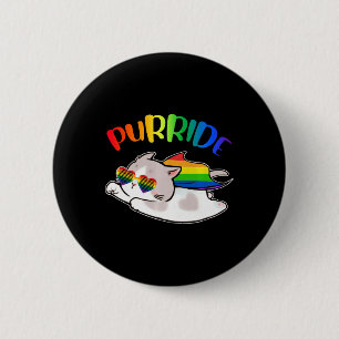 Funny Ally Cat Purride Lgbtq Gay Pride Rainbow Kid 6 Cm Round Badge