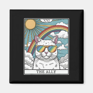 Funny Ally Cat Sunglasses Lgbtq Gay Lesbian Biual Magnet