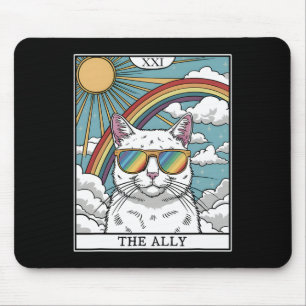 Funny Ally Cat Sunglasses Lgbtq Gay Lesbian Biual  Mouse Pad