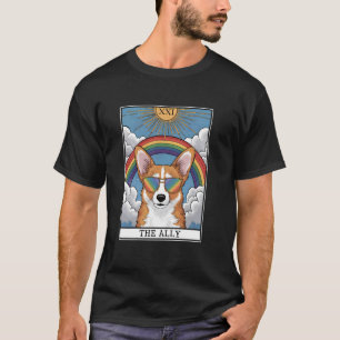 Funny Ally Corgi Dog Sunglasses LGBTQ Gay Lesbian T-Shirt