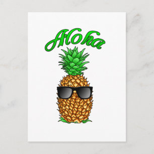 Funny Aloha Hawaiian Pineapple Postcard