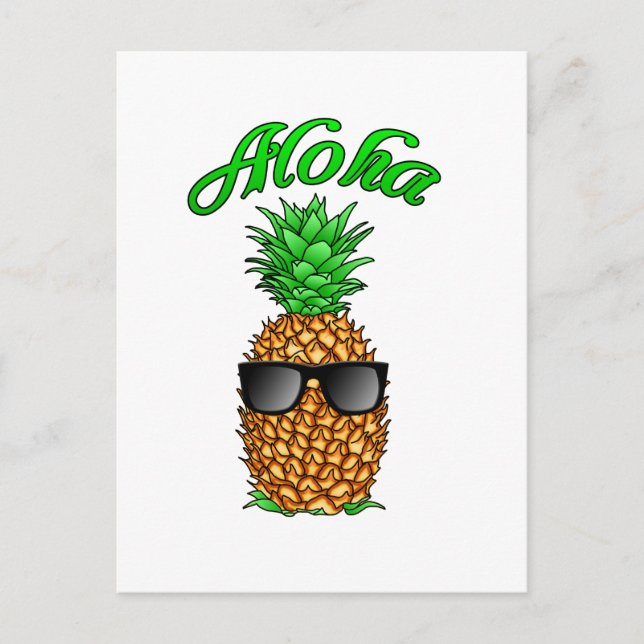 Funny Aloha Hawaiian Pineapple Postcard (Front)