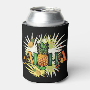 Funny Aloha Pineapple Hawaiian Summer Holiday Gift Can Cooler