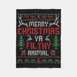 Funny Alone At Home Movies Merry Christmas You Fil Fleece Blanket