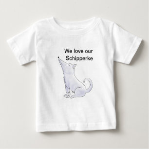 Funny Aloof Schipperke Dog Cartoon Baby T-Shirt
