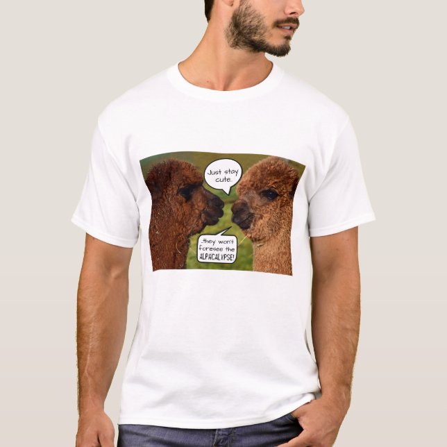 Funny Alpaca Alpacalypse Scheming T-Shirt (Front)