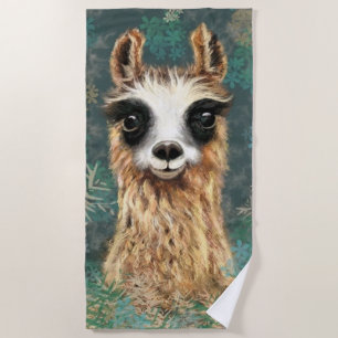 Funny Alpaca Beach Towel