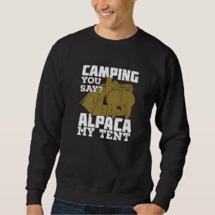Funny Alpaca Camping Lover Premium Sweatshirt