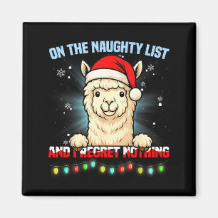 Funny Alpaca Christmas Santa Hat Xmas Men Women Ki Magnet