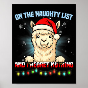 Funny Alpaca Christmas Santa Hat Xmas Men Women Ki Poster