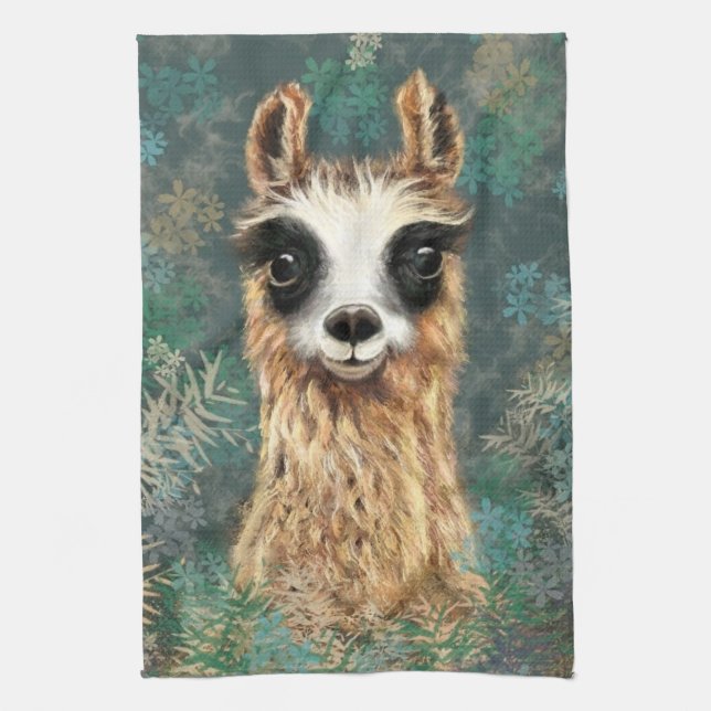 Funny Alpaca Kitchen Towel (Vertical)