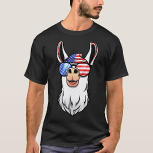 Funny Alpaca Llama Gift Men Women USA Patriotic 4t T-Shirt
