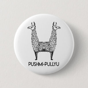 Funny Alpaca Llama Style, Pushmi-pullyu Yoga 6 Cm Round Badge