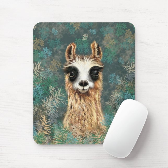 Funny Alpaca Mouse Pad (With Mouse)