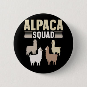 Funny Alpaca Squad Animal Lover 6 Cm Round Badge
