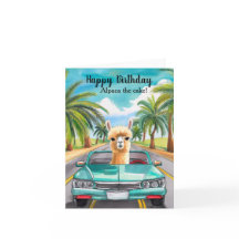 Funny Alpaca The Cake Birthday Card