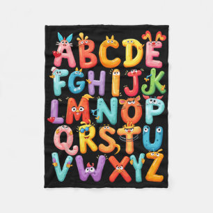 Funny Alphabet A-z Abc Kids Back To School Pre K T Fleece Blanket