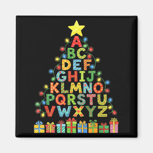 Funny Alphabet Christmas Tree Graphic Abc A-z Teac Magnet