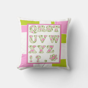 Funny alphabet, flower alphabet, alphabet cushion