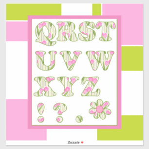 Funny alphabet, flower alphabet, alphabet for chil