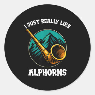 Funny Alphorn  Classic Round Sticker