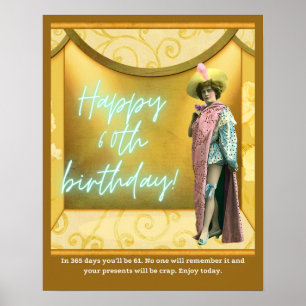 Funny Altered Art 60th Birthday   Poster