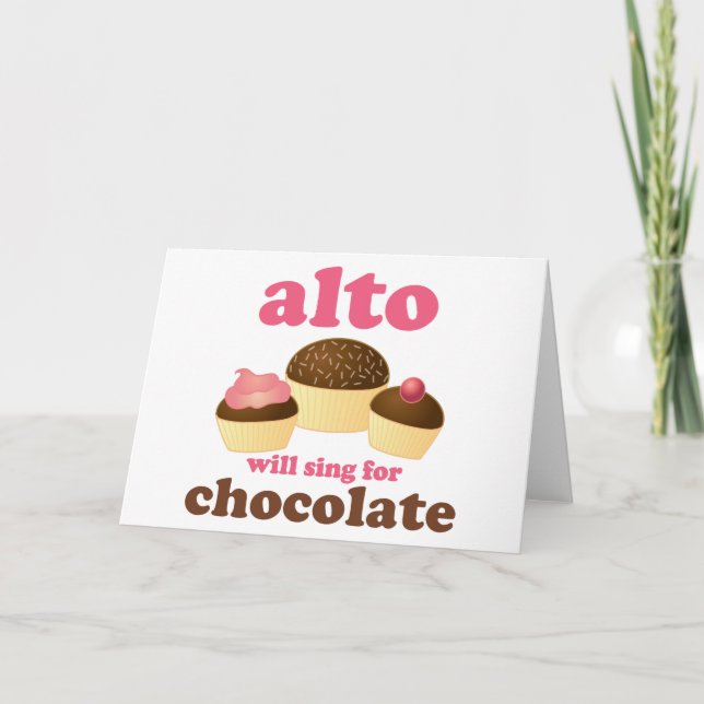 Funny Alto Chocolate Quote Music Gift Card (Front)