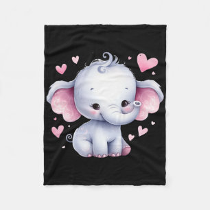 Funny Amazing Valentine Animal With Heart Fleece Blanket