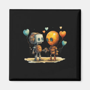 Funny Amazing Valentine Love Robot With Heart Magnet