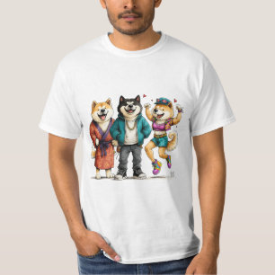 Funny American Akita Shirt Cute Dog Trio Tee
