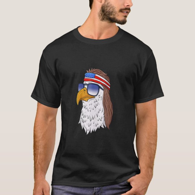 Funny American Bald Eagle Mullet 4th Of July Tank  (Front)