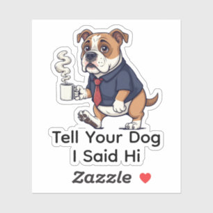 Funny American Bulldog Business Suit Coffee