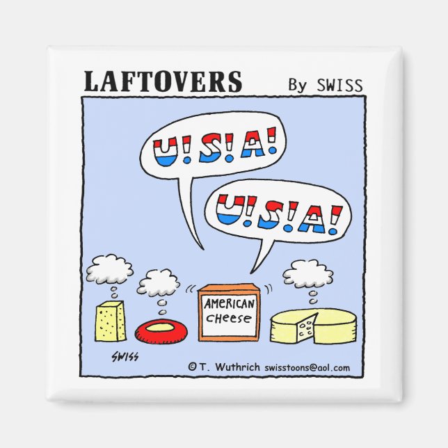 Funny American Cheese Tasting Patriotic Party Magnet (Front)