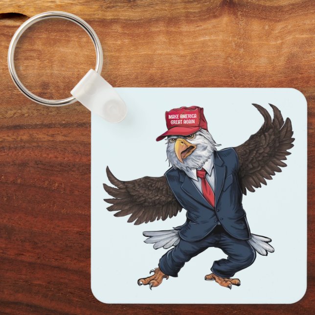 Funny American Eagle  Key Ring (Front)