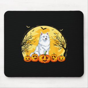 Funny American Eskimo Dog Pumpkins Halloween Mouse Pad
