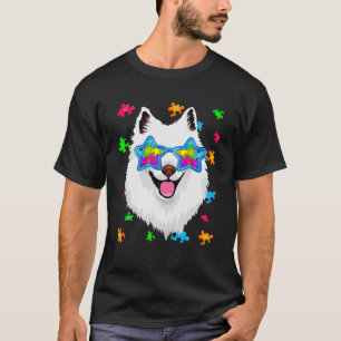 Funny American Eskimo Puzzle Autism Awareness Dog T-Shirt