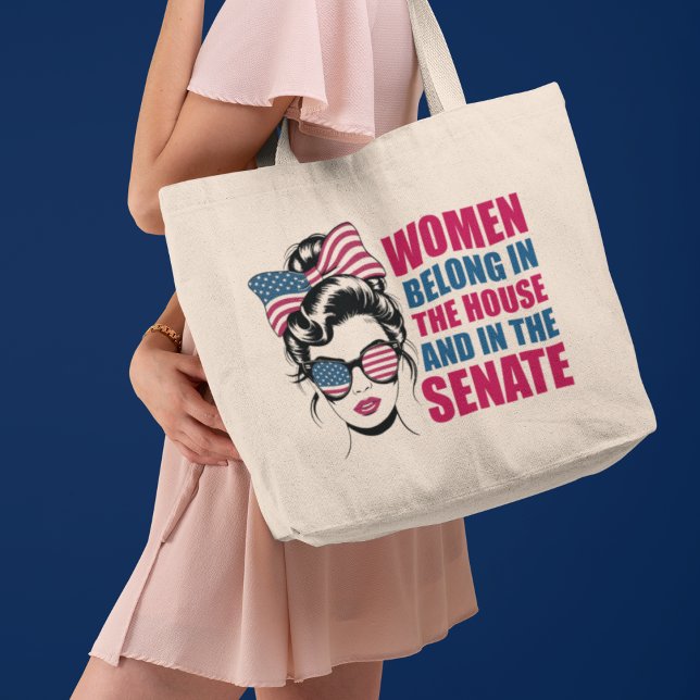 Funny American Feminist Quote Political Tote Bag (Creator Uploaded)