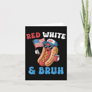 Funny American Flag 4th Of July Patriotic Red Whit Card