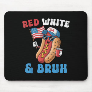 Funny American Flag 4th Of July Patriotic Red Whit Mouse Pad